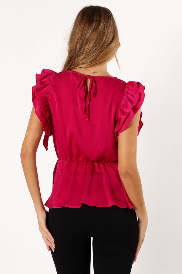 Petal and Pup USA TOPS Amelia Ruffle Top - Fuchsia