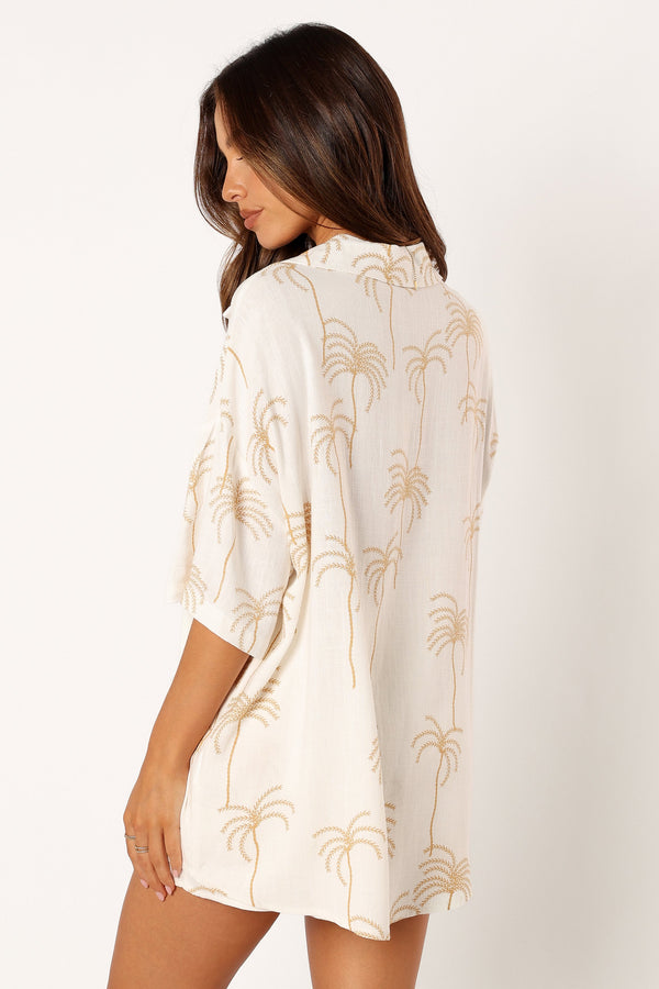 Petal and Pup USA TOPS Amira Short Sleeve Shirt - Palm Print