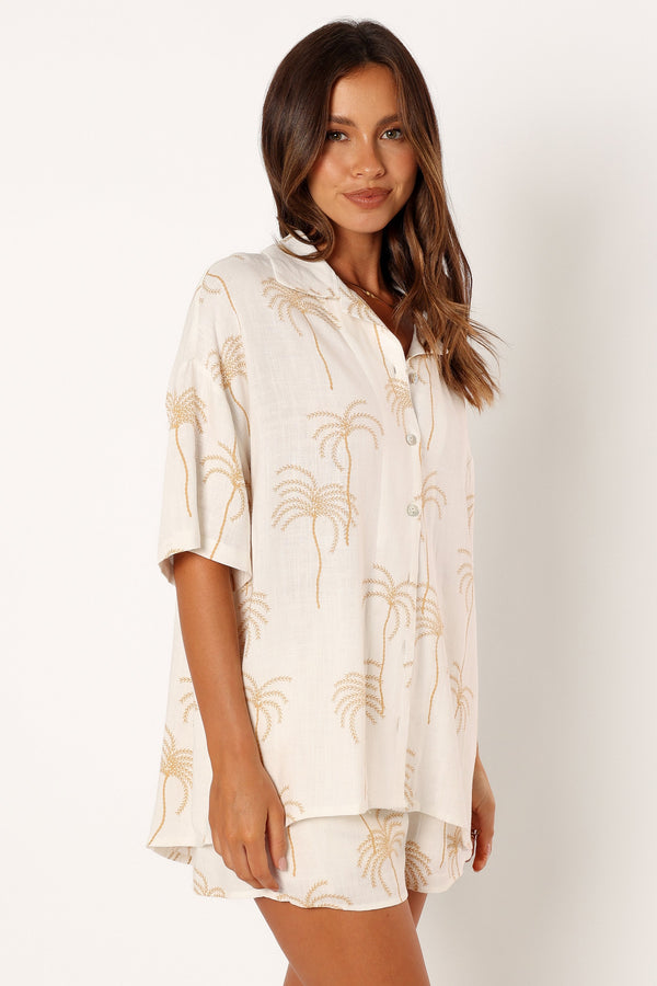 Petal and Pup USA TOPS Amira Short Sleeve Shirt - Palm Print