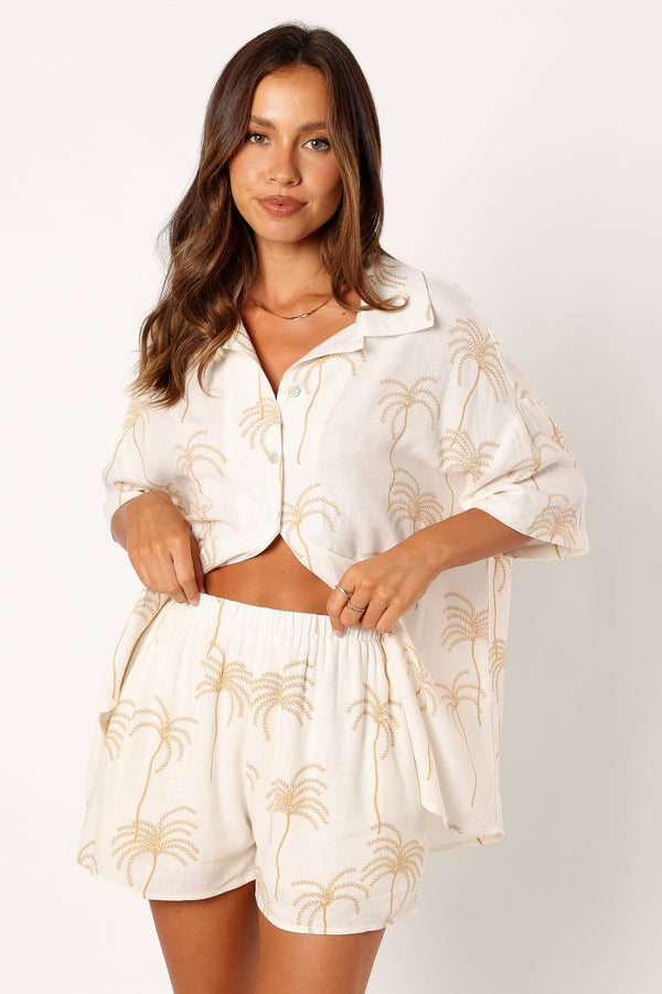 Petal and Pup USA TOPS Amira Short Sleeve Shirt - Palm Print