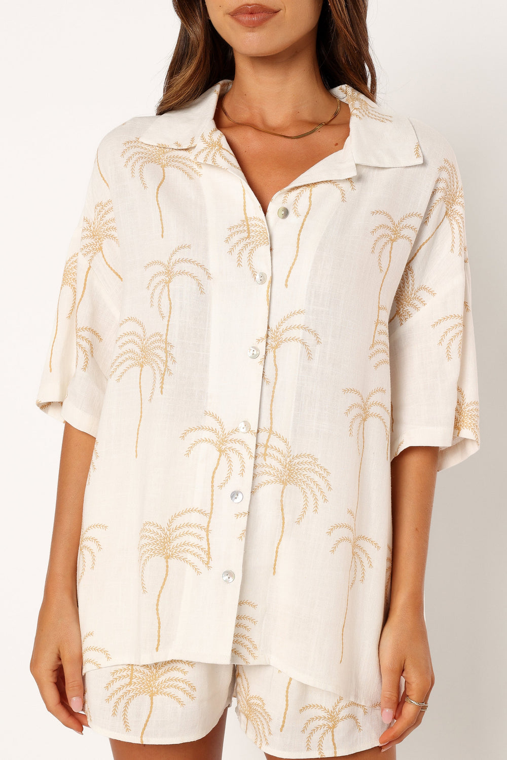 Petal and Pup USA TOPS Amira Short Sleeve Shirt - Palm Print