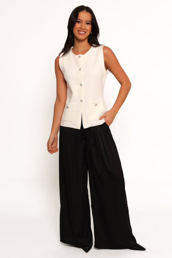 Petal and Pup USA TOPS Andrea Knit Vest Top - Cream