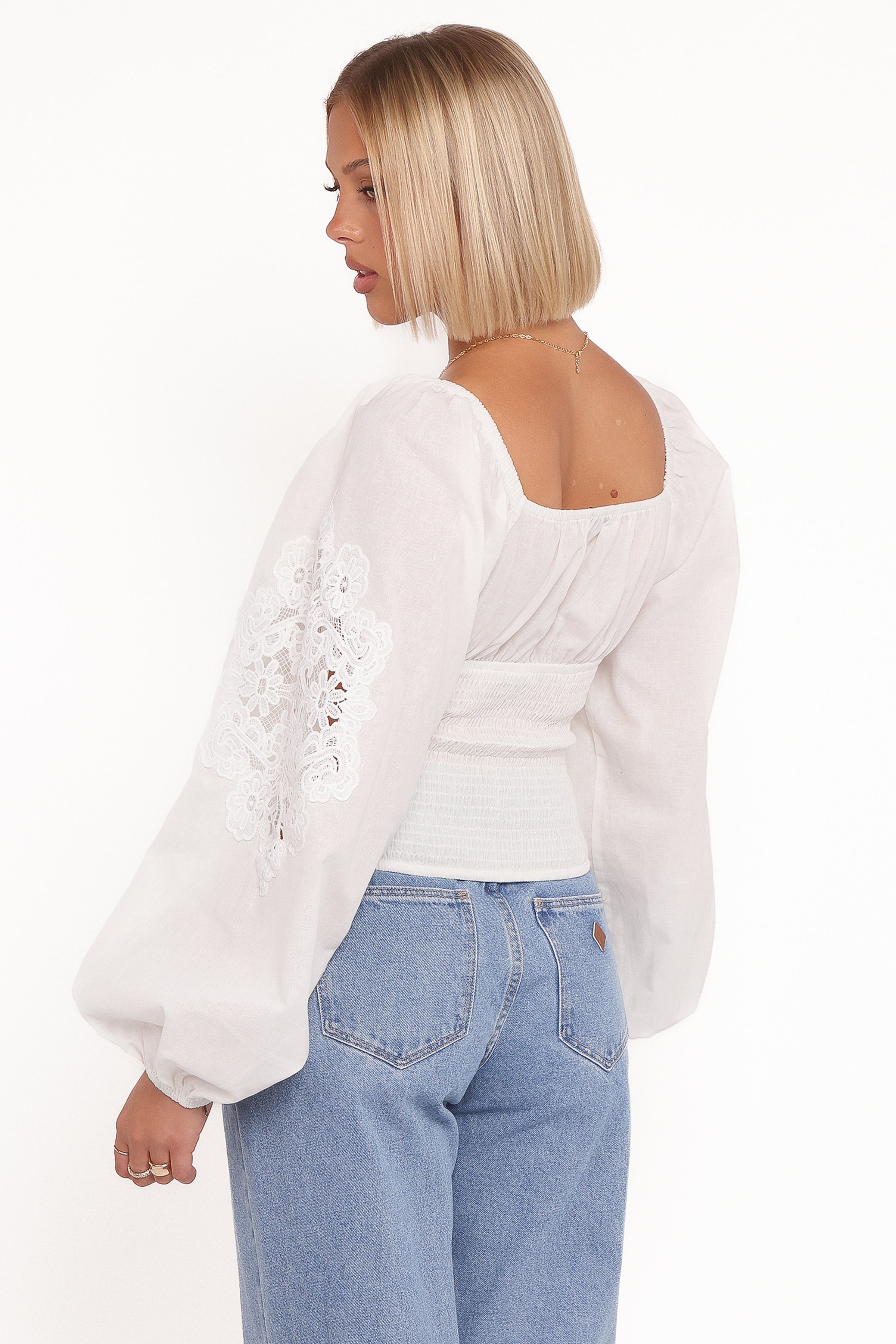 Petal and Pup USA TOPS Angelica Long Sleeve Top - White