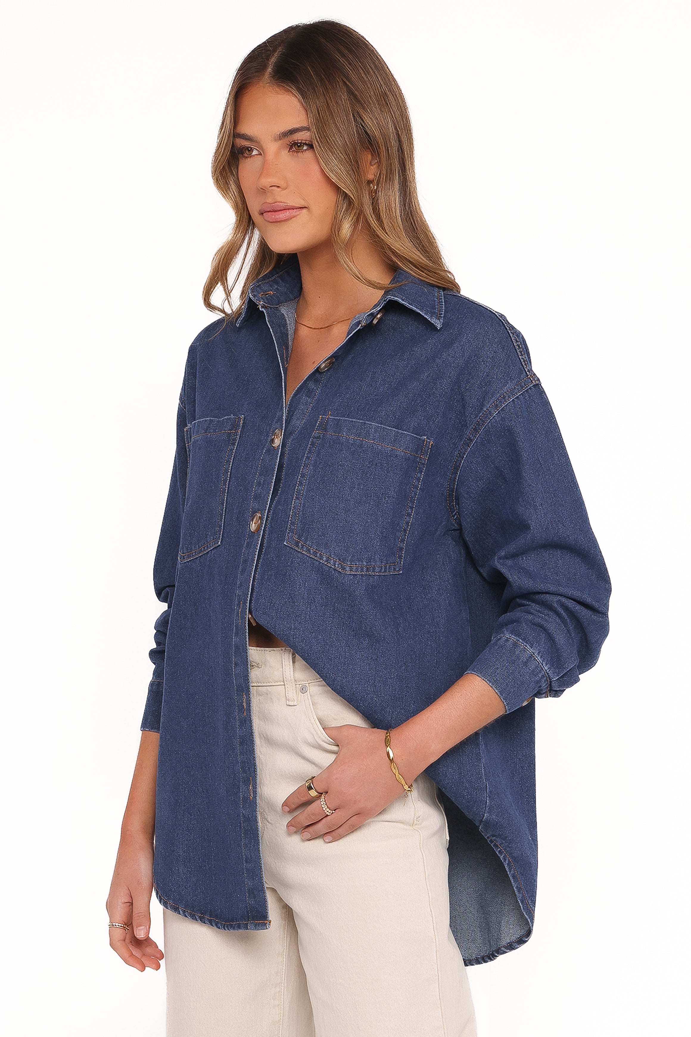 Petal and Pup USA TOPS Anicia Denim Shirt - Dark