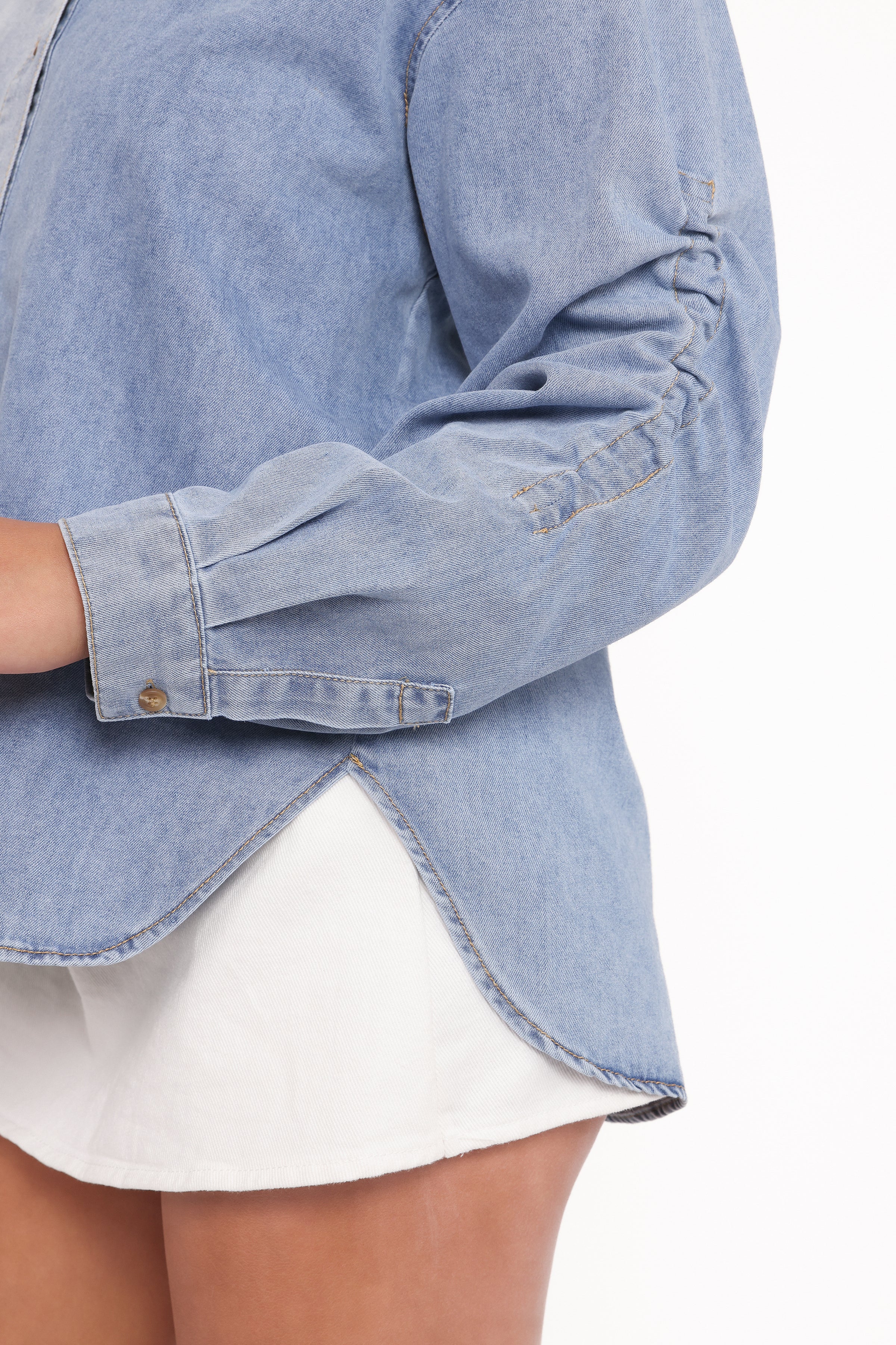 Petal and Pup USA TOPS Antonella Denim Shirt - Denim Blue