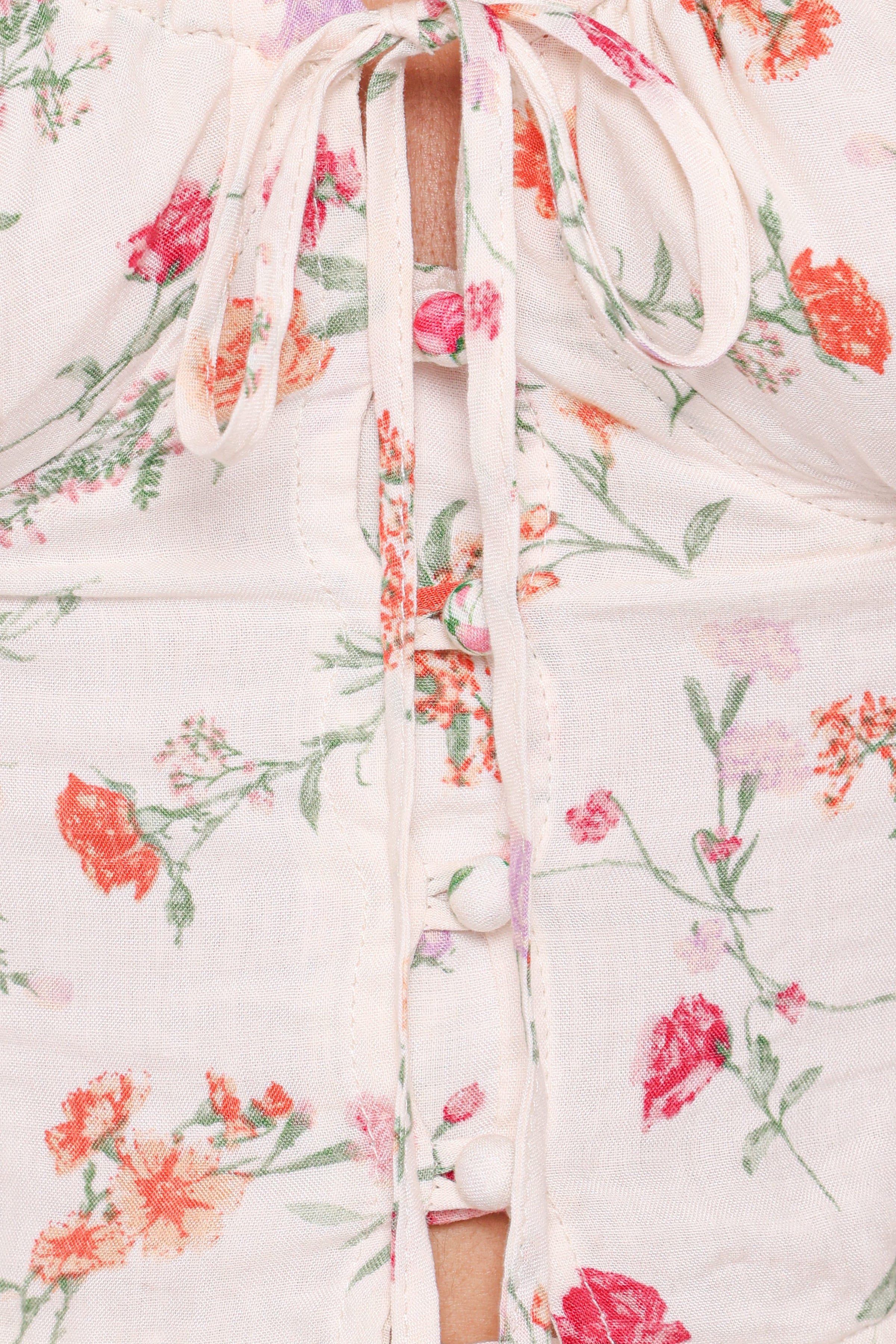 Petal and Pup USA TOPS Antonia Lace Trim Top - White Poppy Rose
