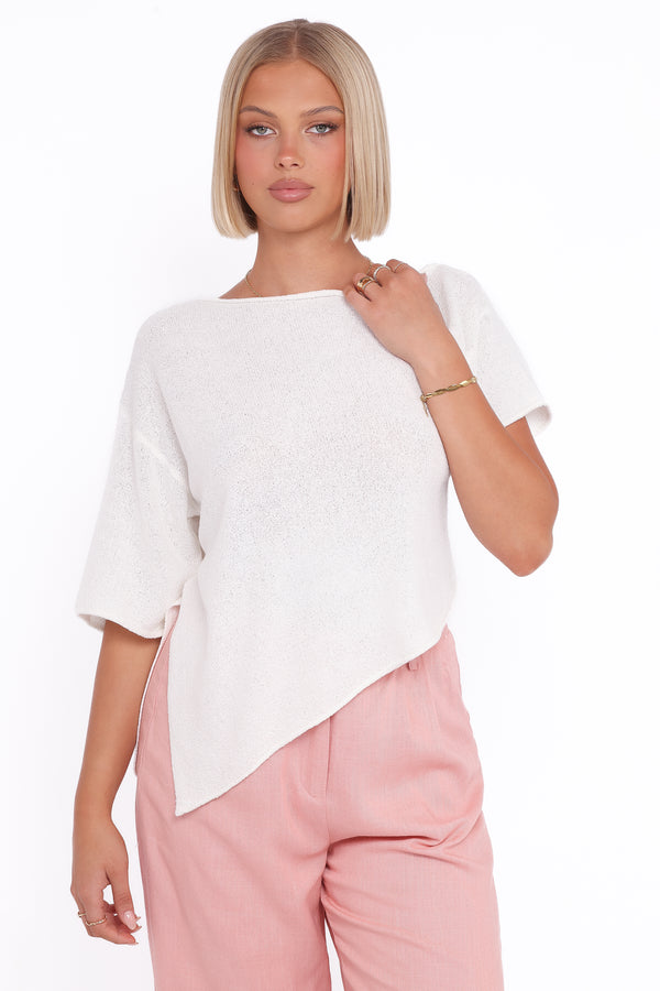 Petal and Pup USA TOPS Ardena Boucle Knit Top - Cream