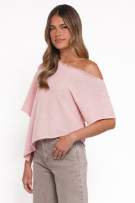 Petal and Pup USA TOPS Ardena Boucle Knit Top - Pink