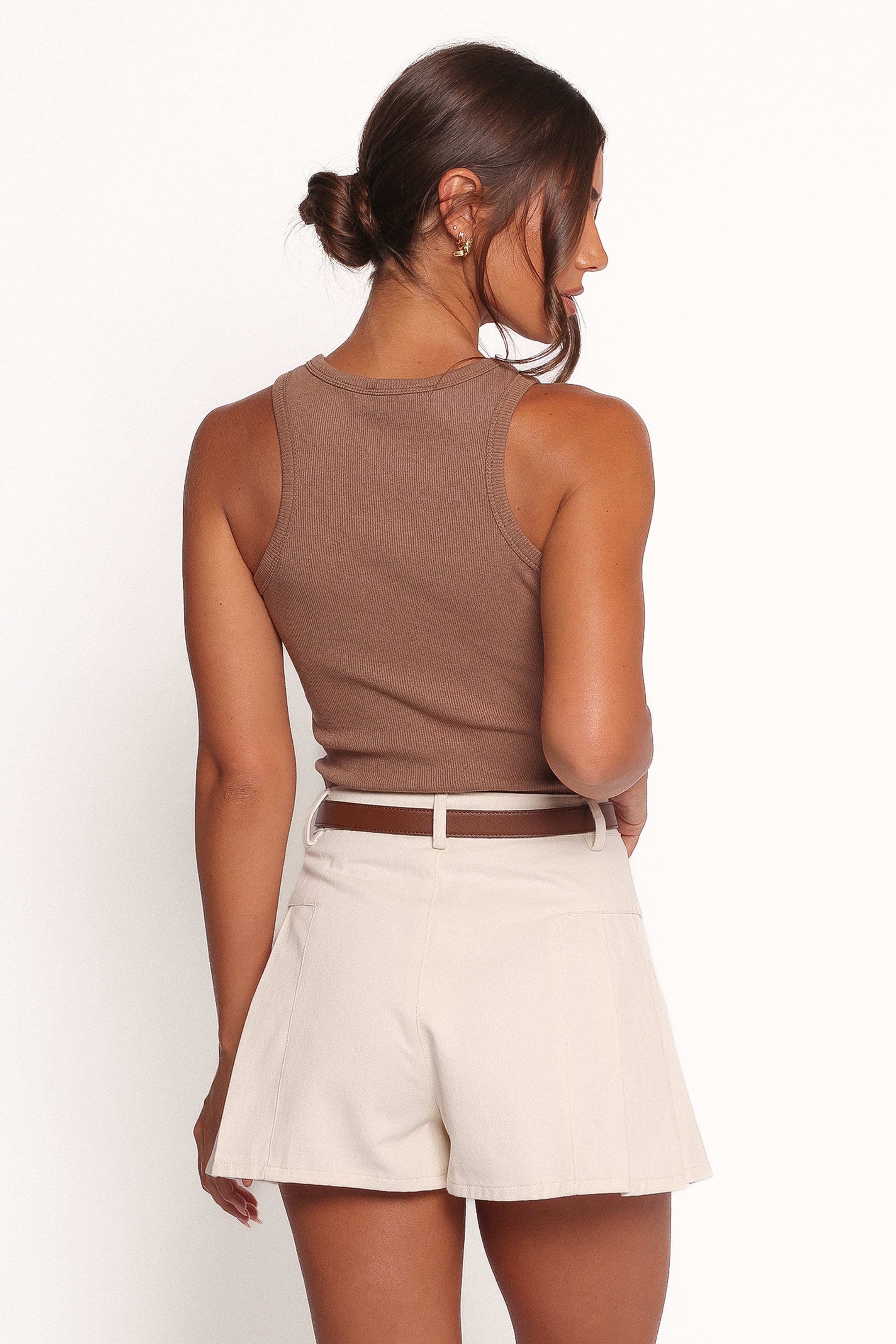 Petal and Pup USA TOPS Ari Ribbed Tank - Mocha