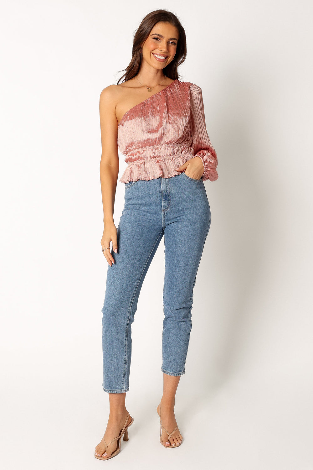Petal and Pup USA TOPS Aria One Sleeve Top - Pink