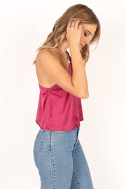 Petal and Pup USA TOPS Audrey One Shoulder Top - Berry