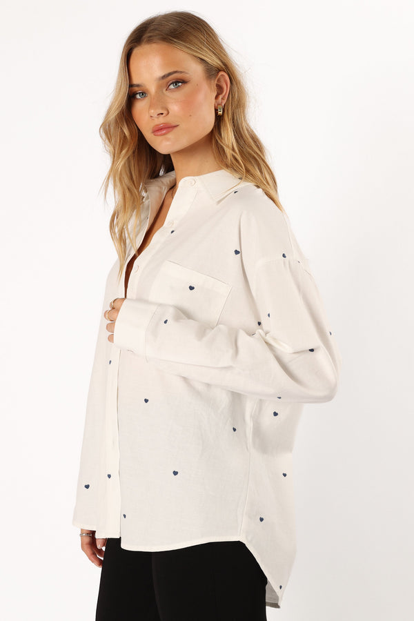 Petal and Pup USA TOPS Avah Button Down Top - White