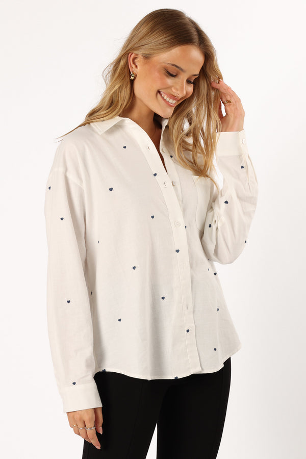 Petal and Pup USA TOPS Avah Button Down Top - White