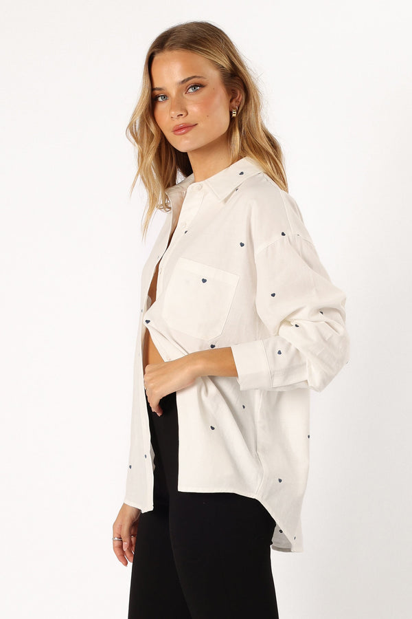 Petal and Pup USA TOPS Avah Button Down Top - White