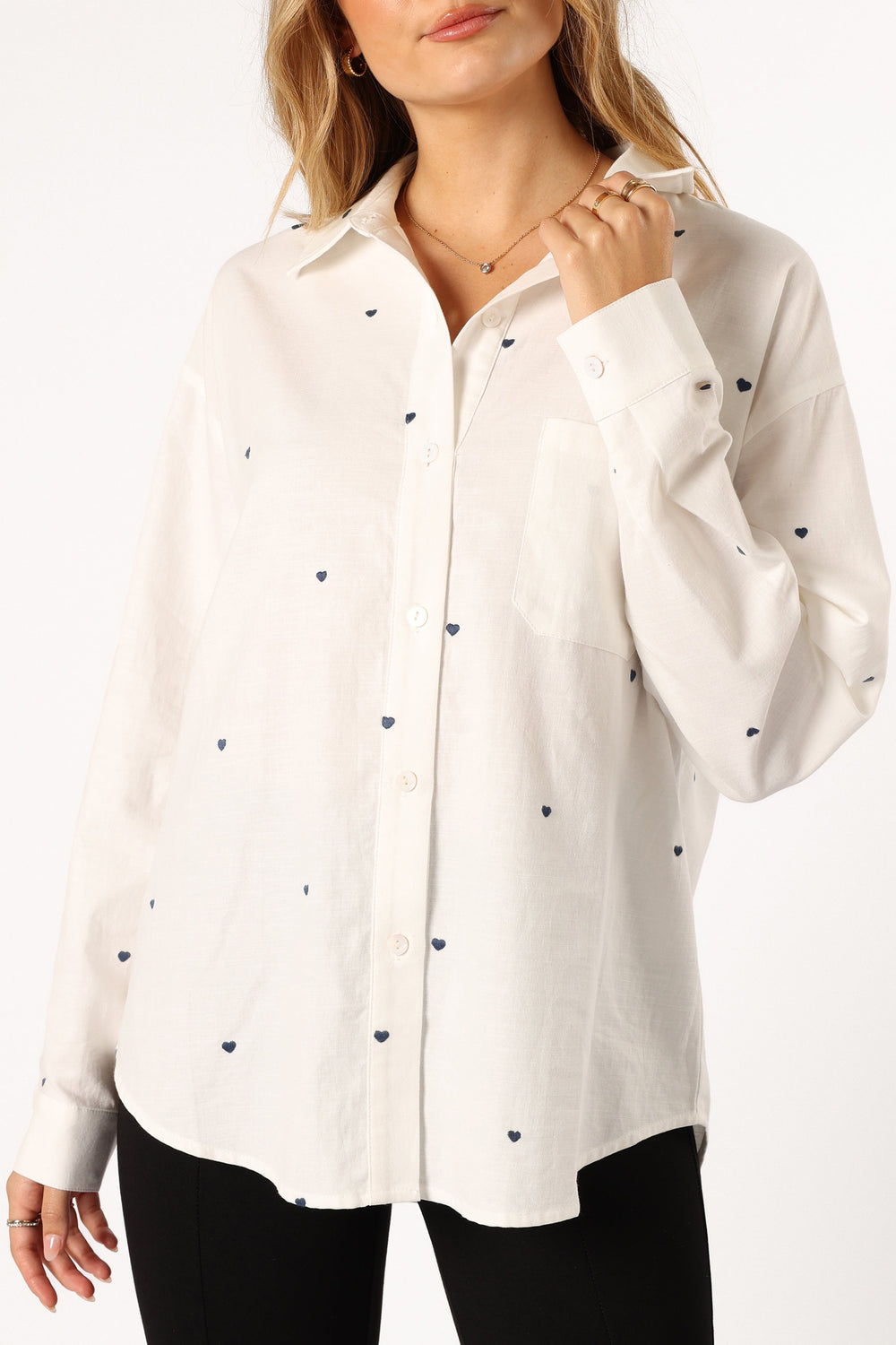 Petal and Pup USA TOPS Avah Button Down Top - White