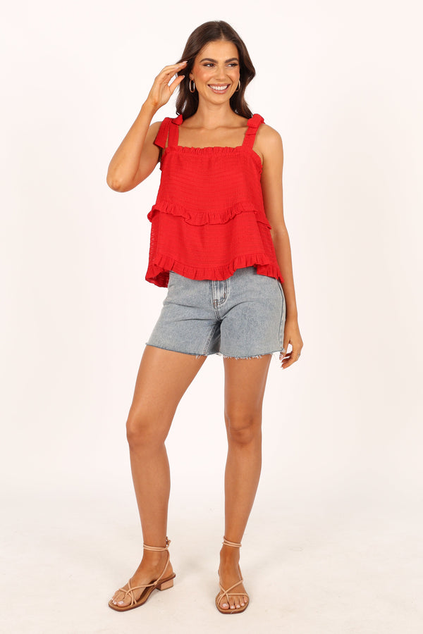 Petal and Pup USA TOPS Avery Tiered Top - Red