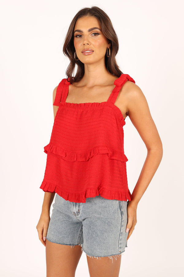 Petal and Pup USA TOPS Avery Tiered Top - Red