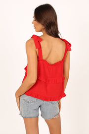 Petal and Pup USA TOPS Avery Tiered Top - Red