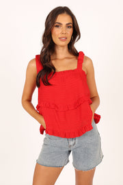 Petal and Pup USA TOPS Avery Tiered Top - Red