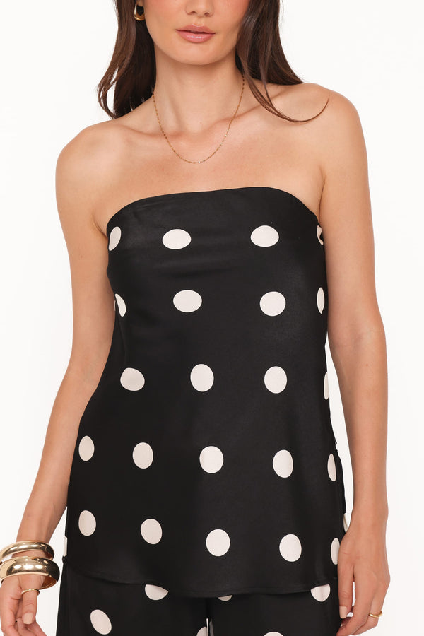Petal and Pup USA TOPS Belinda Strapless Top - Black/Cream