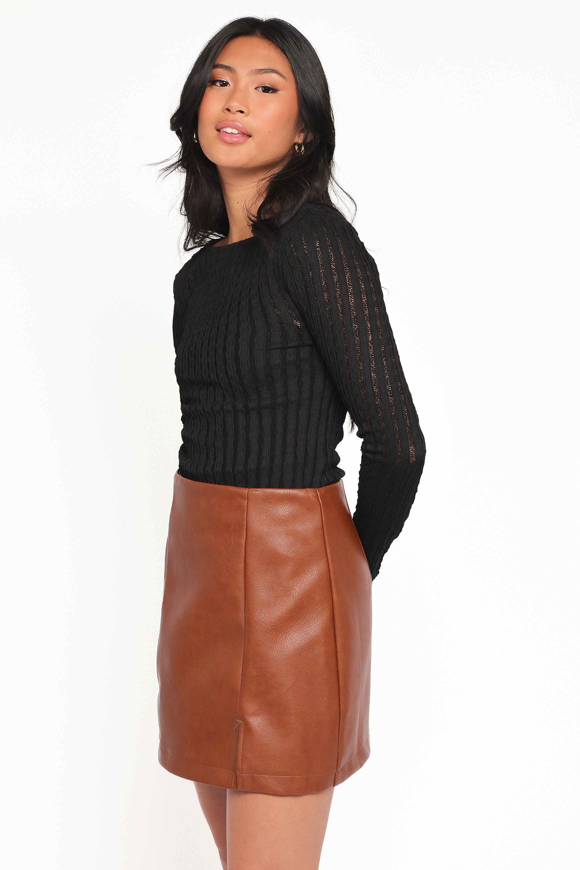 Petal and Pup USA TOPS Bellatrix Textured Knit Top - Black