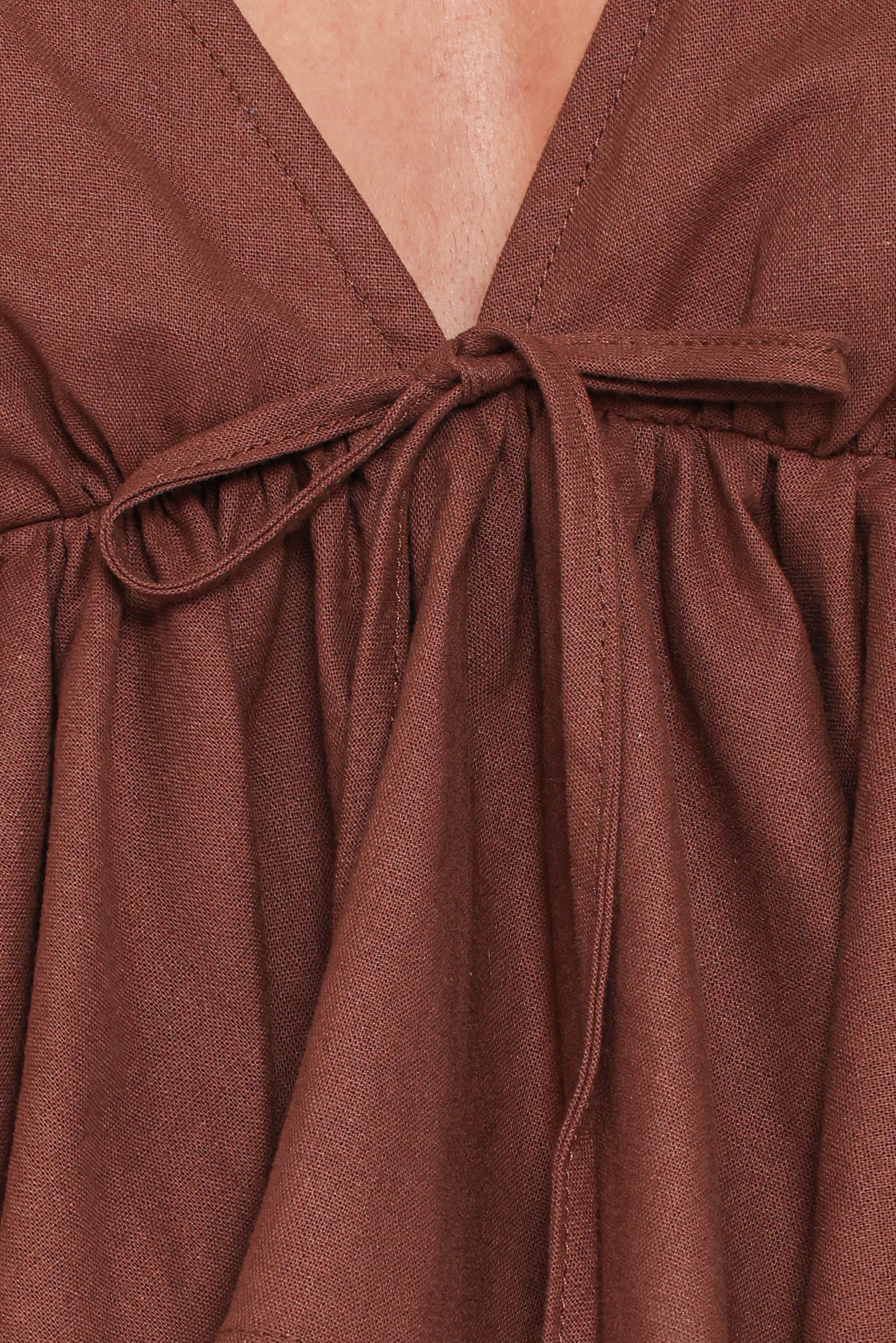 Petal and Pup USA TOPS Brienne Tie Front Top - Chocolate