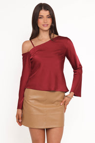 Petal and Pup USA TOPS Brisa Off Shoulder Top - Cherry