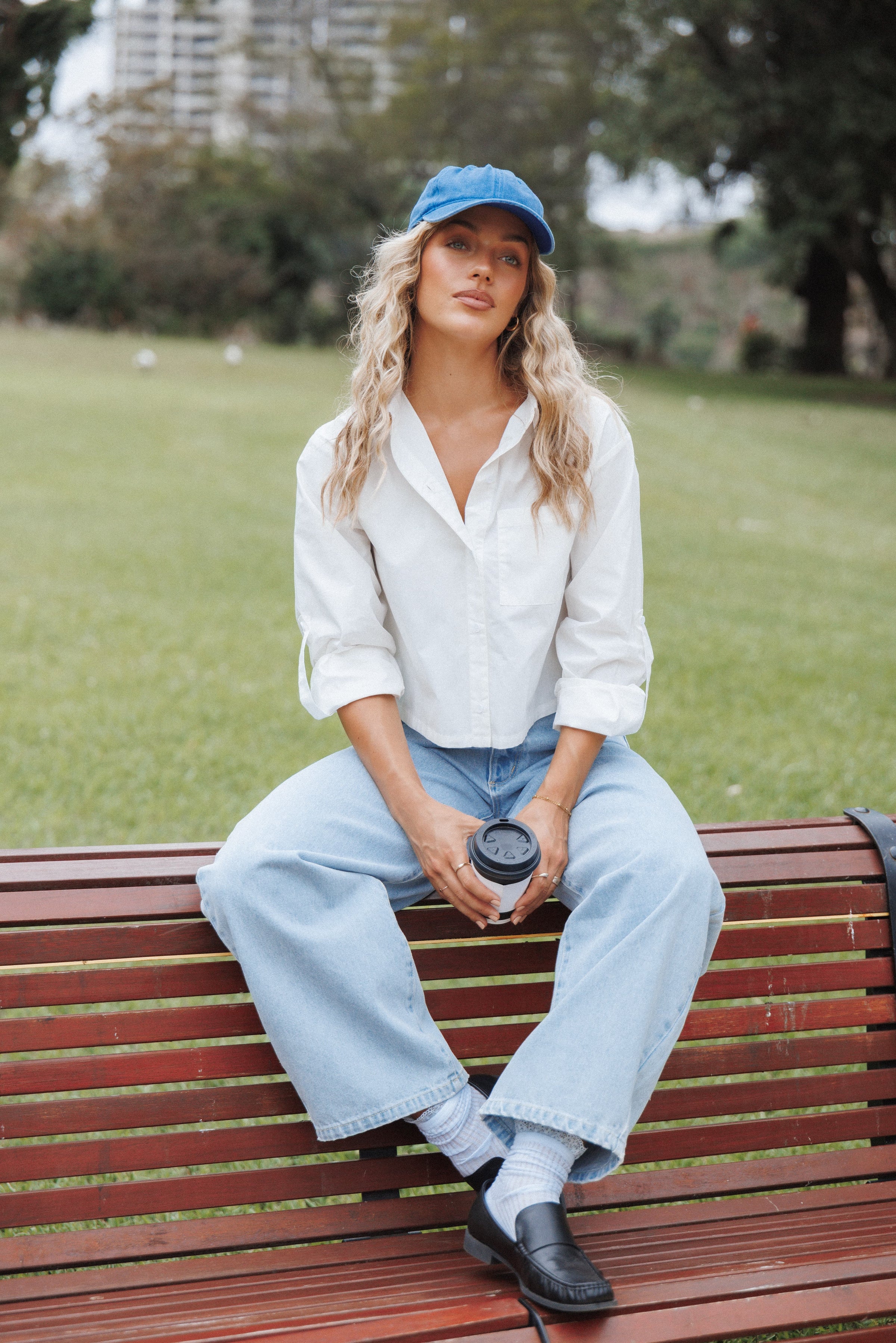Petal and Pup USA TOPS Bronagh Cropped Button Up Shirt