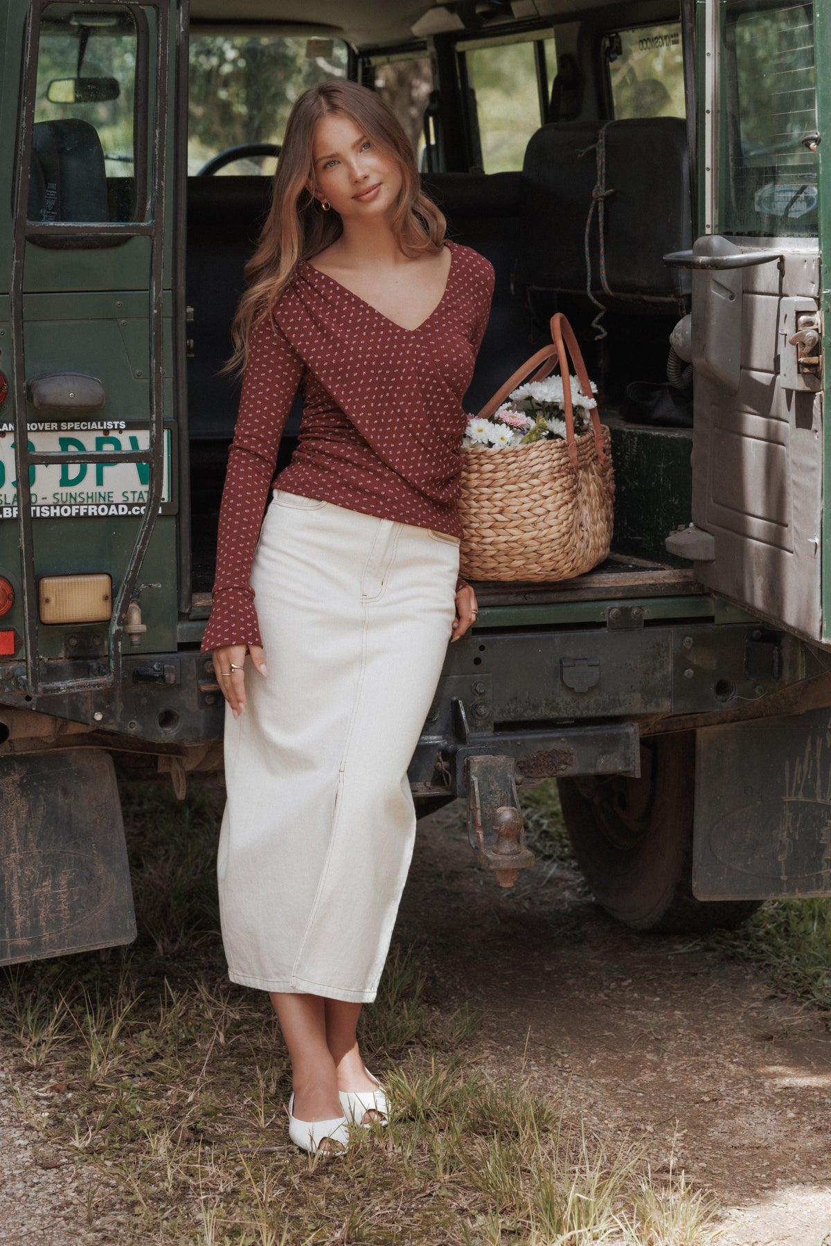 Petal and Pup USA TOPS Brooklyn Crossover Top - Burgundy Floral