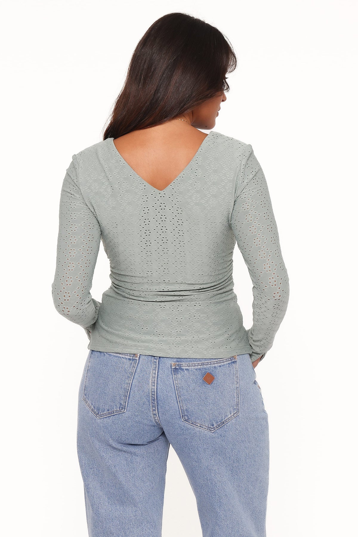 Petal and Pup USA TOPS Brooklyn Eyelet Top - Dusty Sage