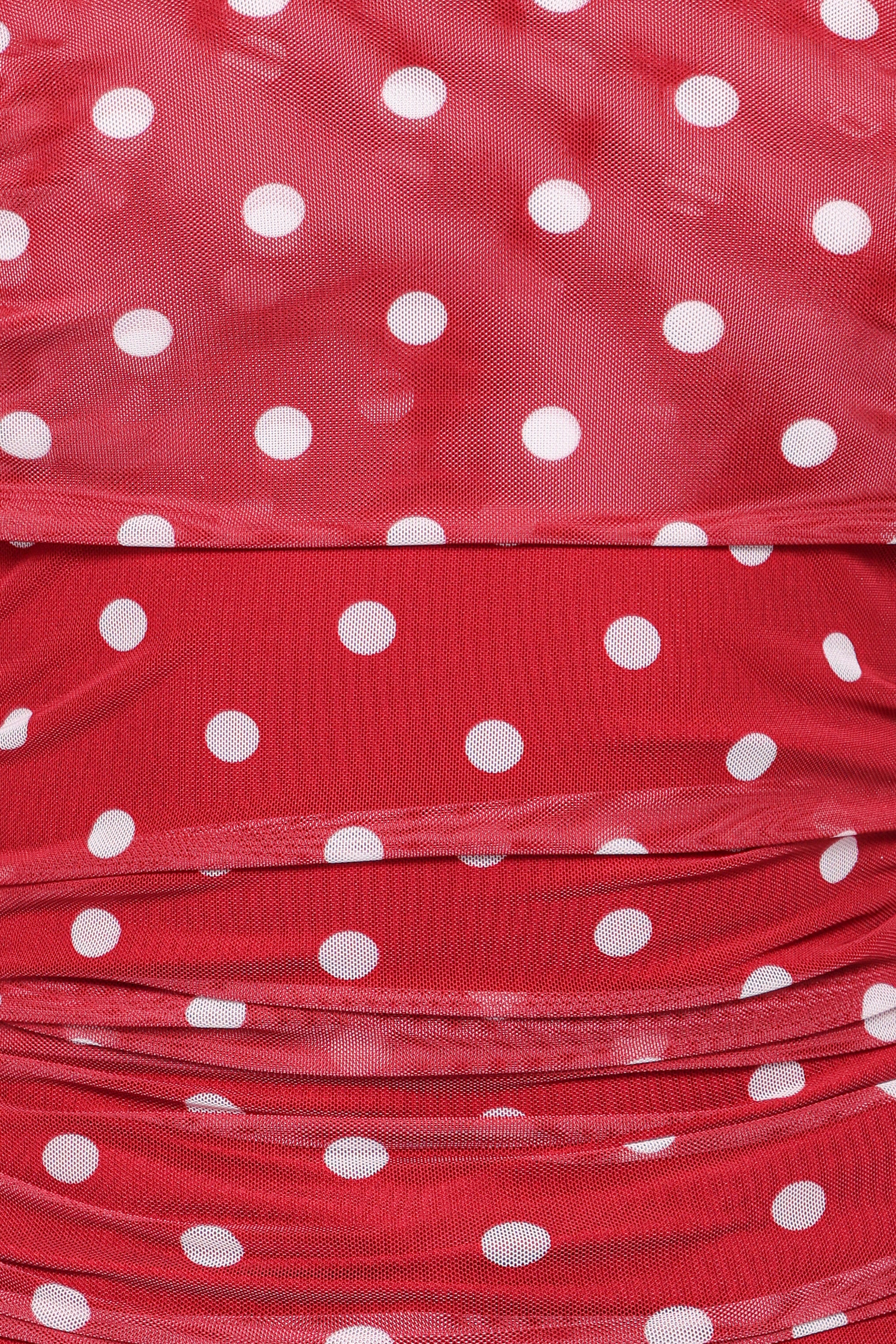 Petal and Pup USA TOPS Caelira Off Shoulder Top - Red Polka Dot