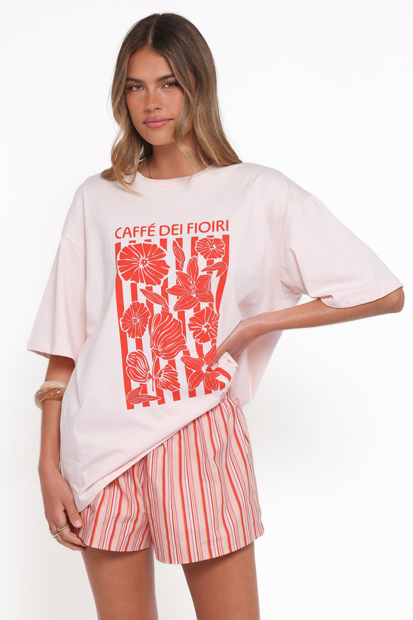 Petal and Pup USA TOPS Caffe Dei Fiori Tee - Pink