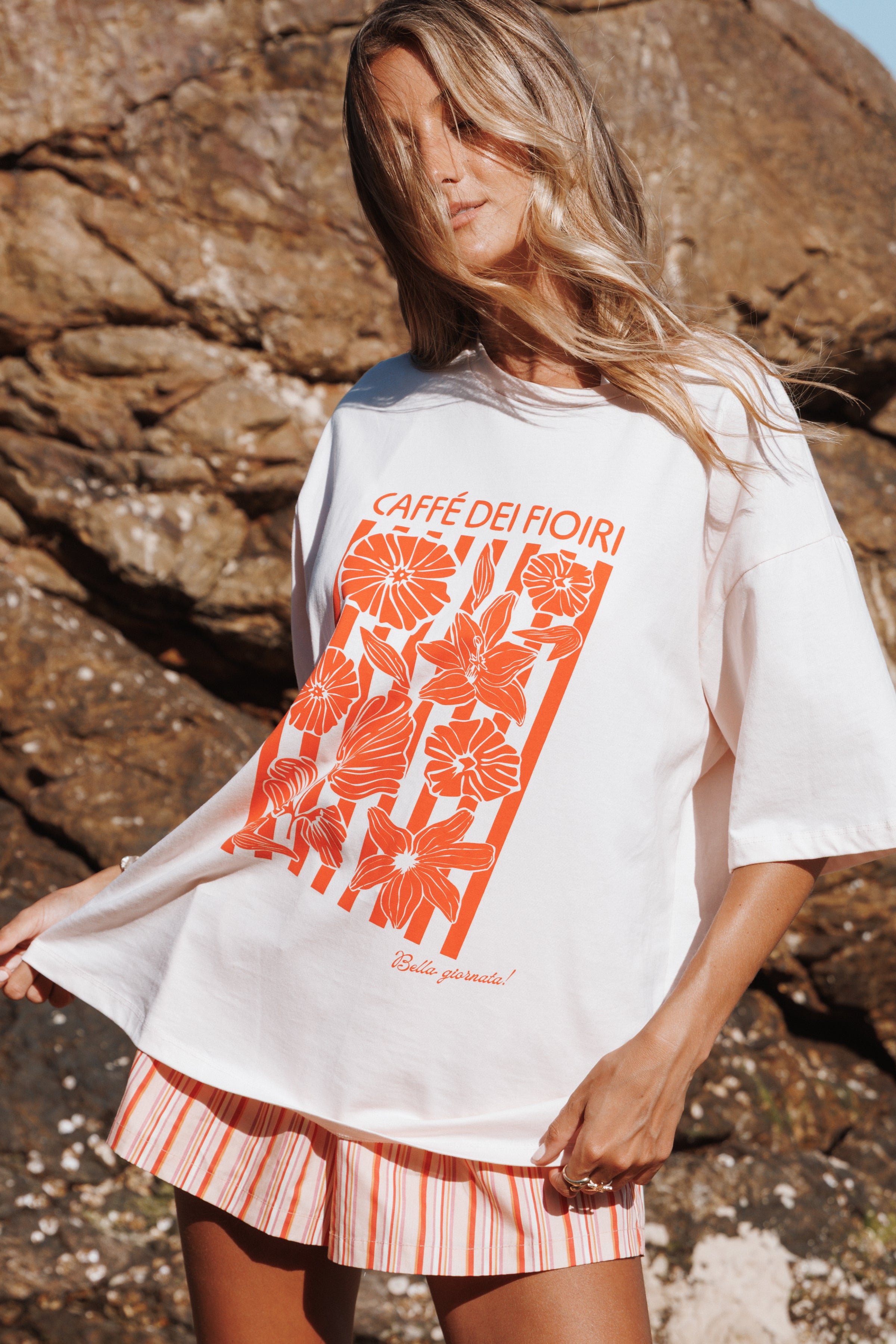 Petal and Pup USA TOPS Caffe Dei Fiori Tee - Pink