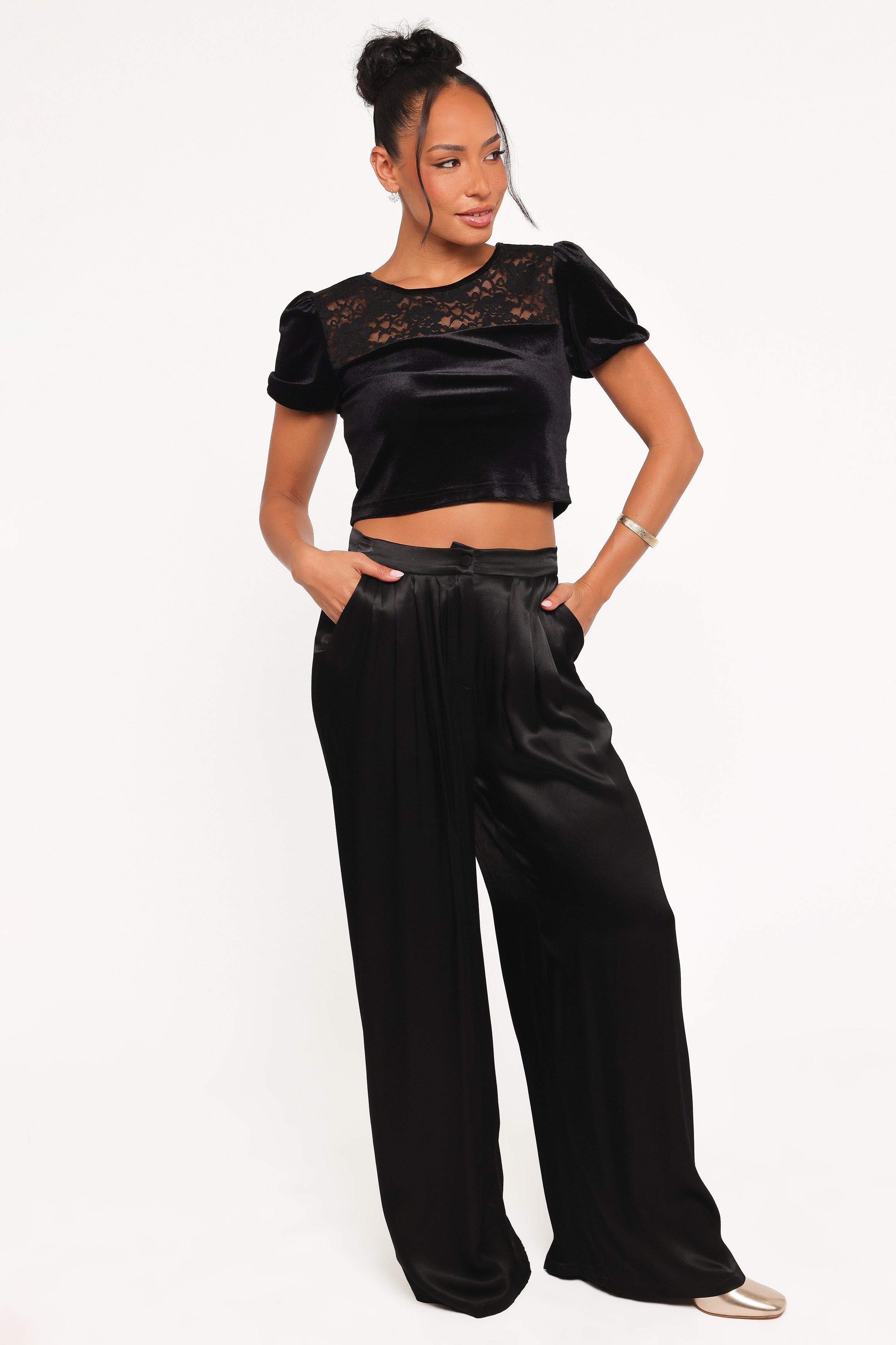 Petal and Pup USA TOPS Caitlin Top - Black Velvet