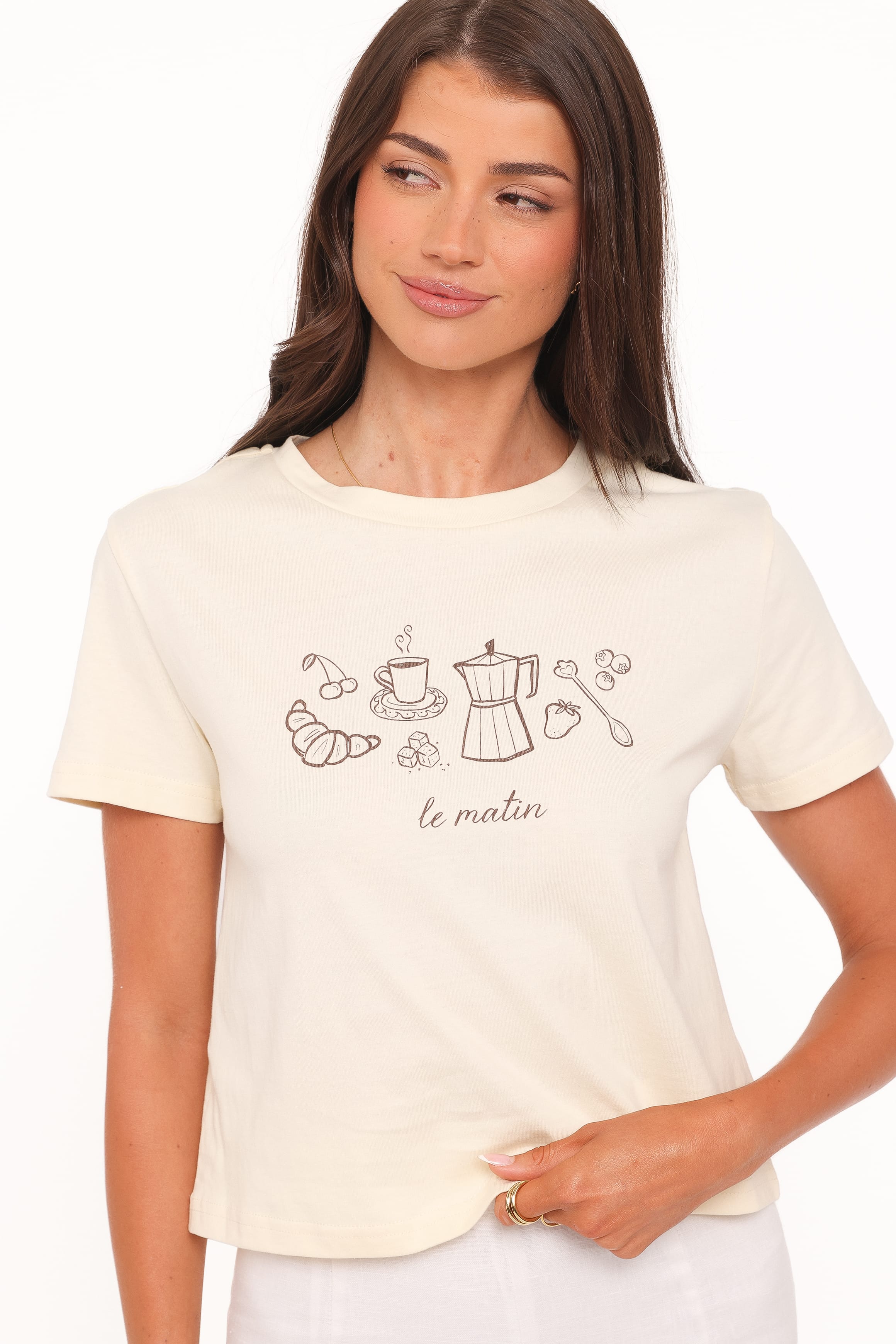 Petal and Pup USA TOPS Camelia Graphic Tee - Cream