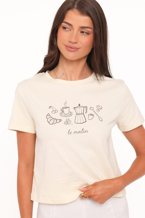 Petal and Pup USA TOPS Camelia Graphic Tee - Cream