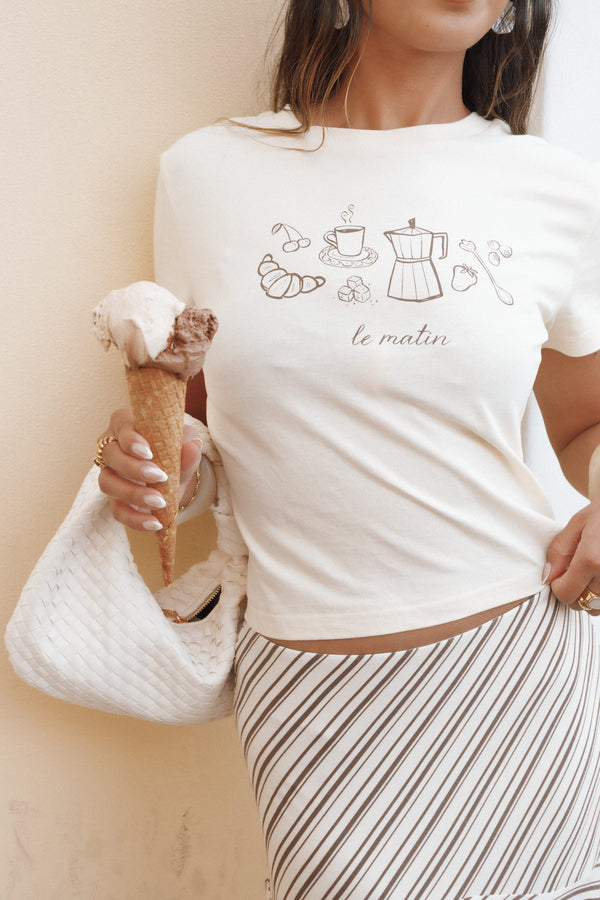 Petal and Pup USA TOPS Camelia Graphic Tee - Cream