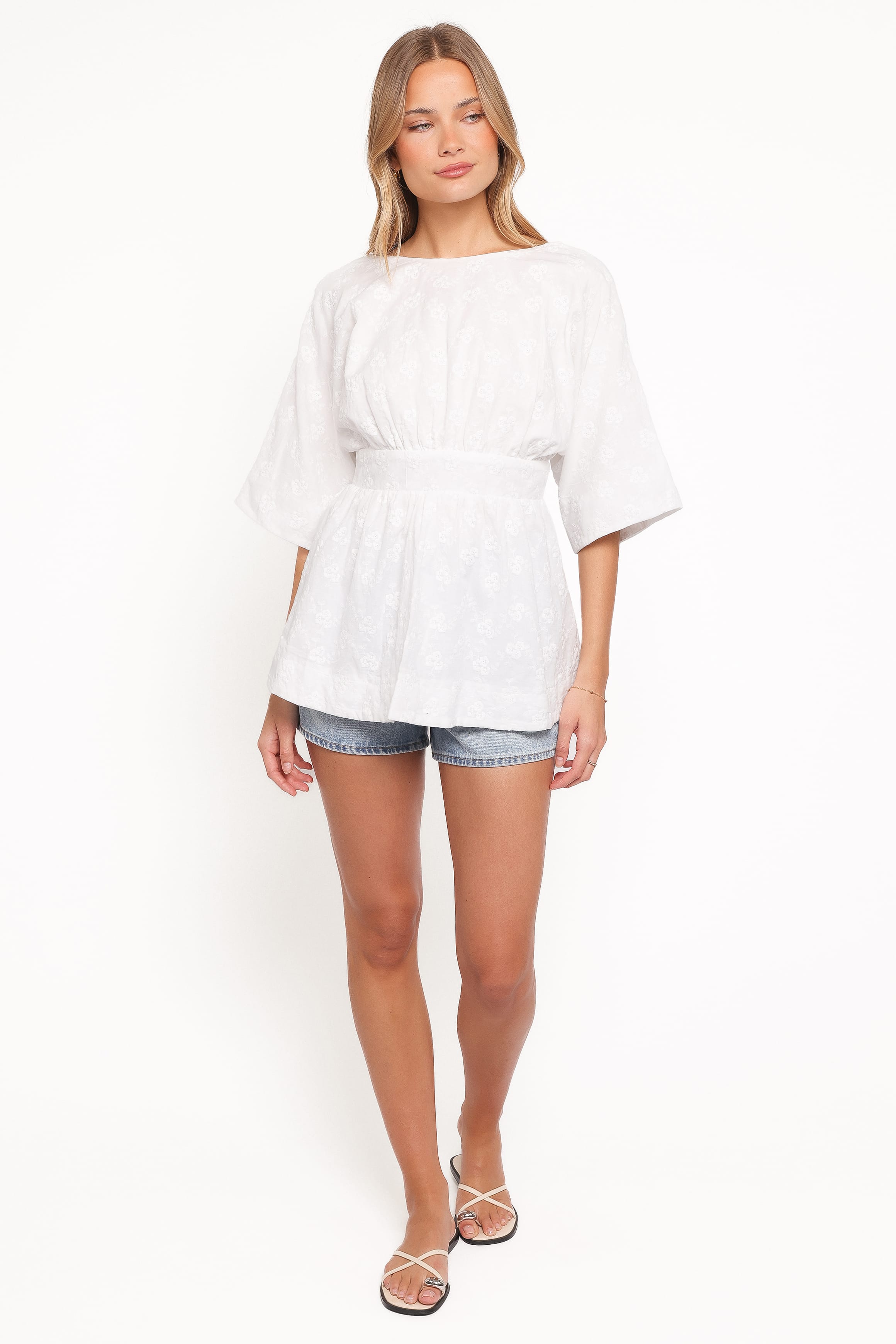 Camila Open Back Top - White Embroidery | Petal & Pup USA