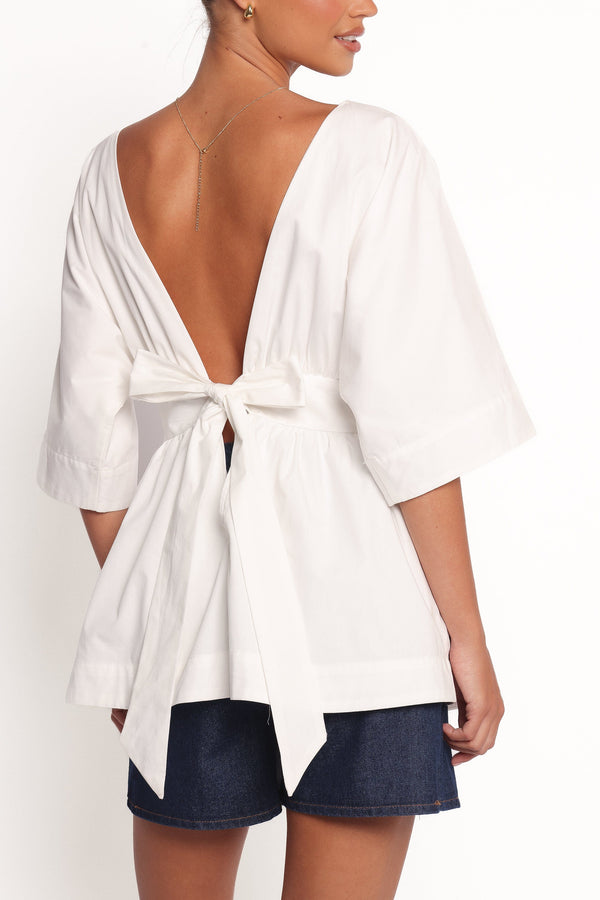 Petal and Pup USA TOPS Camila Open Back Top - White (Hold for Rack)