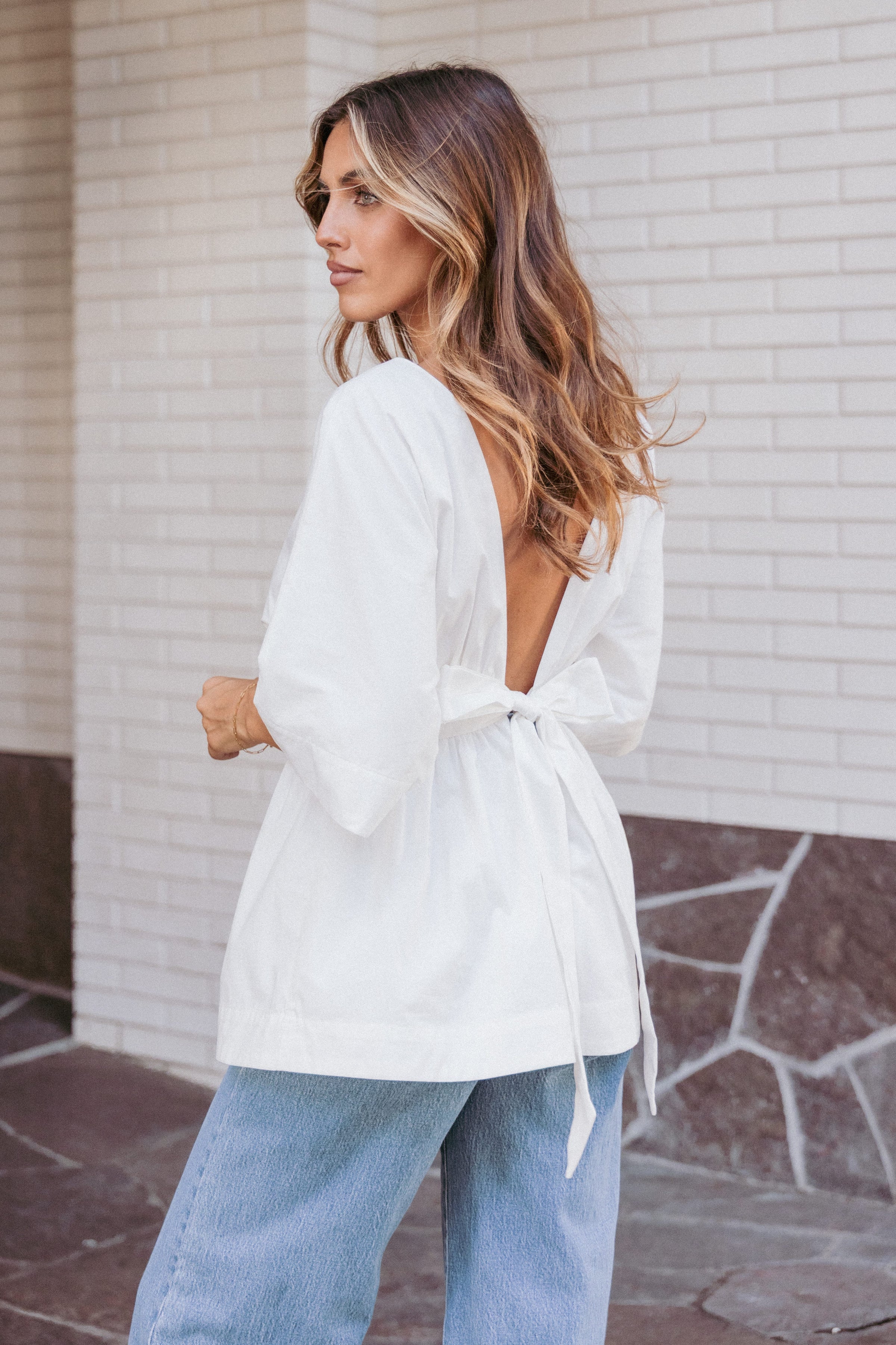 Petal and Pup USA TOPS Camila Open Back Top - White (Hold for Rack)