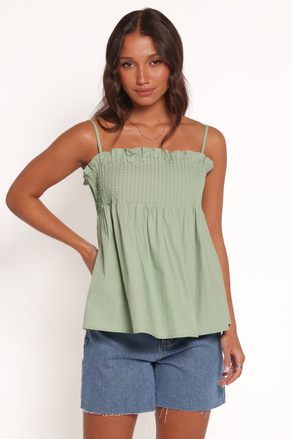 Petal and Pup USA TOPS Carson Pleated Top - Sage Green (Hold for Amazon)