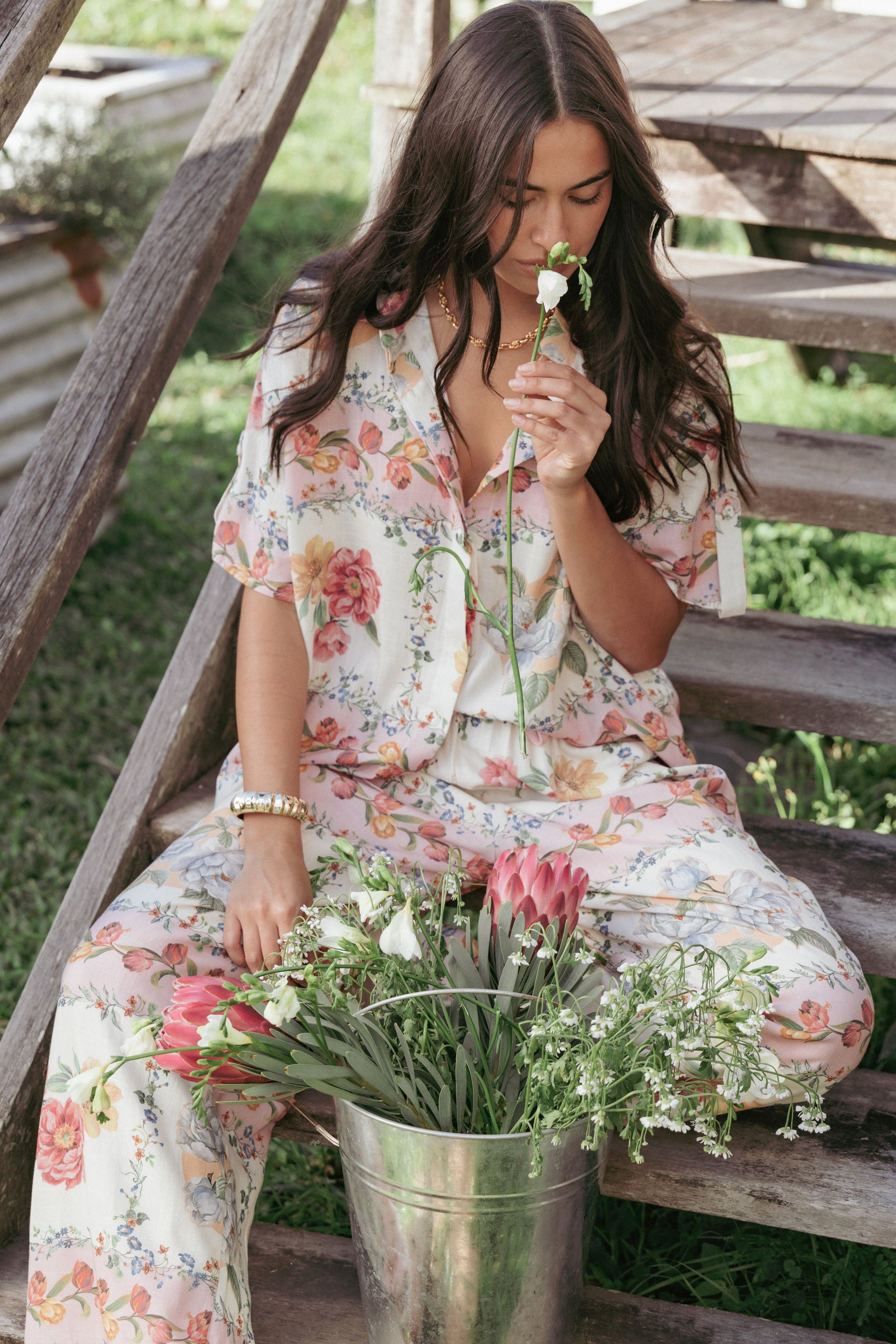 Petal and Pup USA TOPS Cascais Shirt - Rose Tile