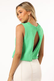 Petal and Pup USA TOPS Cece Open Back Top - Green