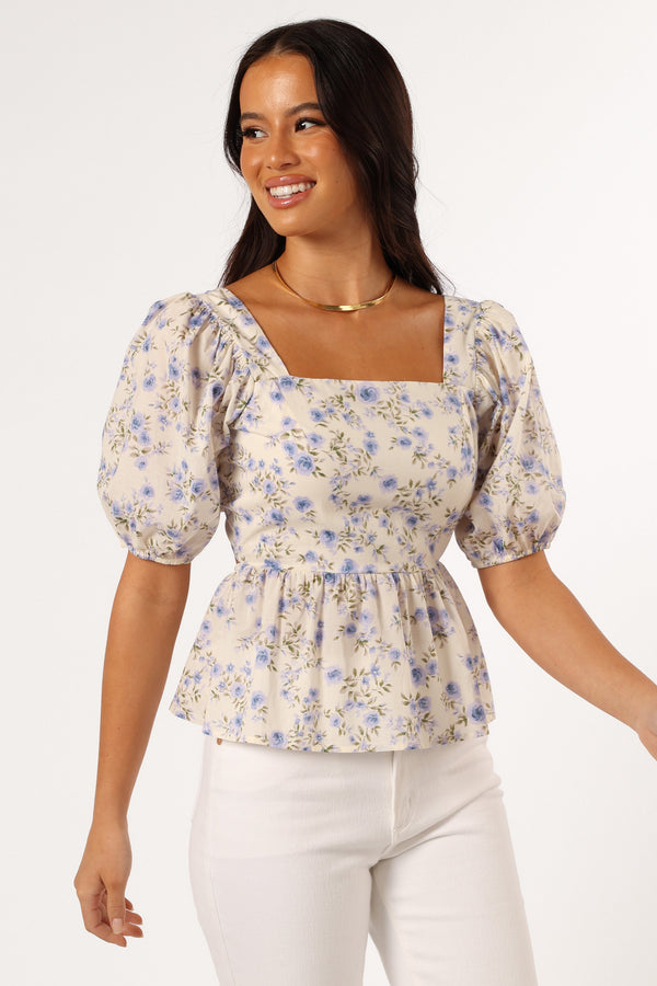 Petal and Pup USA TOPS Celia Top - Ivory Blue