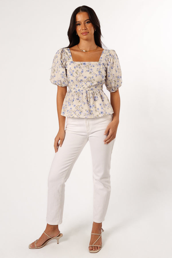 Petal and Pup USA TOPS Celia Top - Ivory Blue