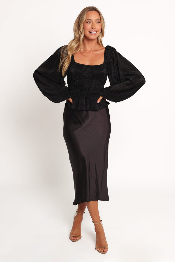 Petal and Pup USA TOPS Ceppia Plisse Top - Black (Hold for Rack)