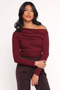 Petal and Pup USA TOPS Cer Knit Top - Cherry Chocolate