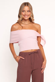 Petal and Pup USA TOPS Charama Off Shoulder Knit Top - Pink