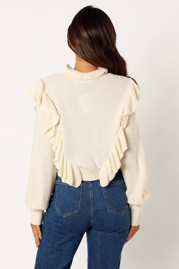 Petal and Pup USA TOPS Charice Knit Long Sleeve Top - Cream