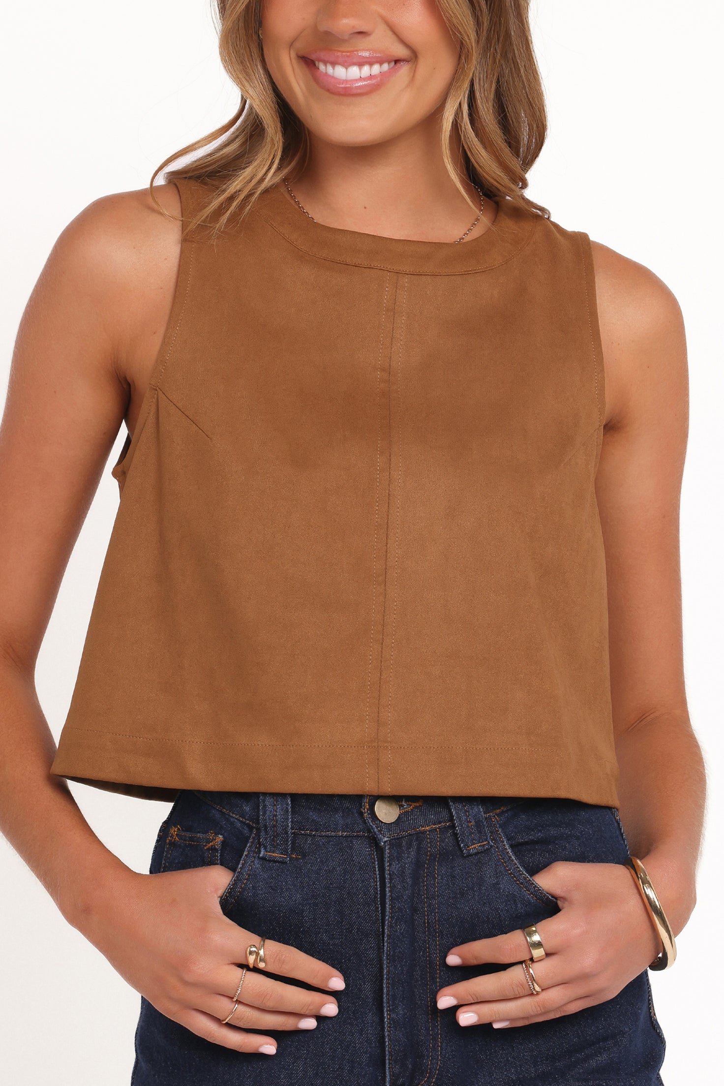 Petal and Pup USA TOPS Charles Faux Sueded Top - Camel